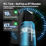 Vivosun AeroStream H19 Smarter Luftbefeuchter 19L mit Temperatur- und Feuchtigkeitssonde, für Growbox