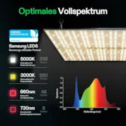 Vivosun VS4000 Vollspektrum LED Pflanzenlampe Lichtpanel 400W, hohe PPFD & geringe Wärmeentwicklung, 120 x 120 cm Abdeckfläche