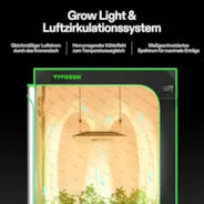 Vivosun AeroLight A100 LED Pflanzenlampe mit Einstellbarem Spektrum 100W, mit Integriertem Zirkulationsventilator & GrowHub E42A, Kompatibel mit App, 60x60 cm Abdeckfläche