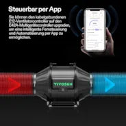 Vivosun Smartes Abluftset 15 cm, AeroZesh T6 Rohrventilator mit E12 Geschwindigkeitsregler, Kohlefilter & Rohrkombination