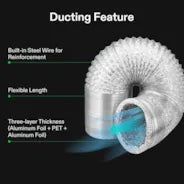 Vivosun Abluftset R6 15 cm, Rohrventilator R6 mit variablem Drehzahlregler, Thermometer, Kohlefilter und Kanalkombination