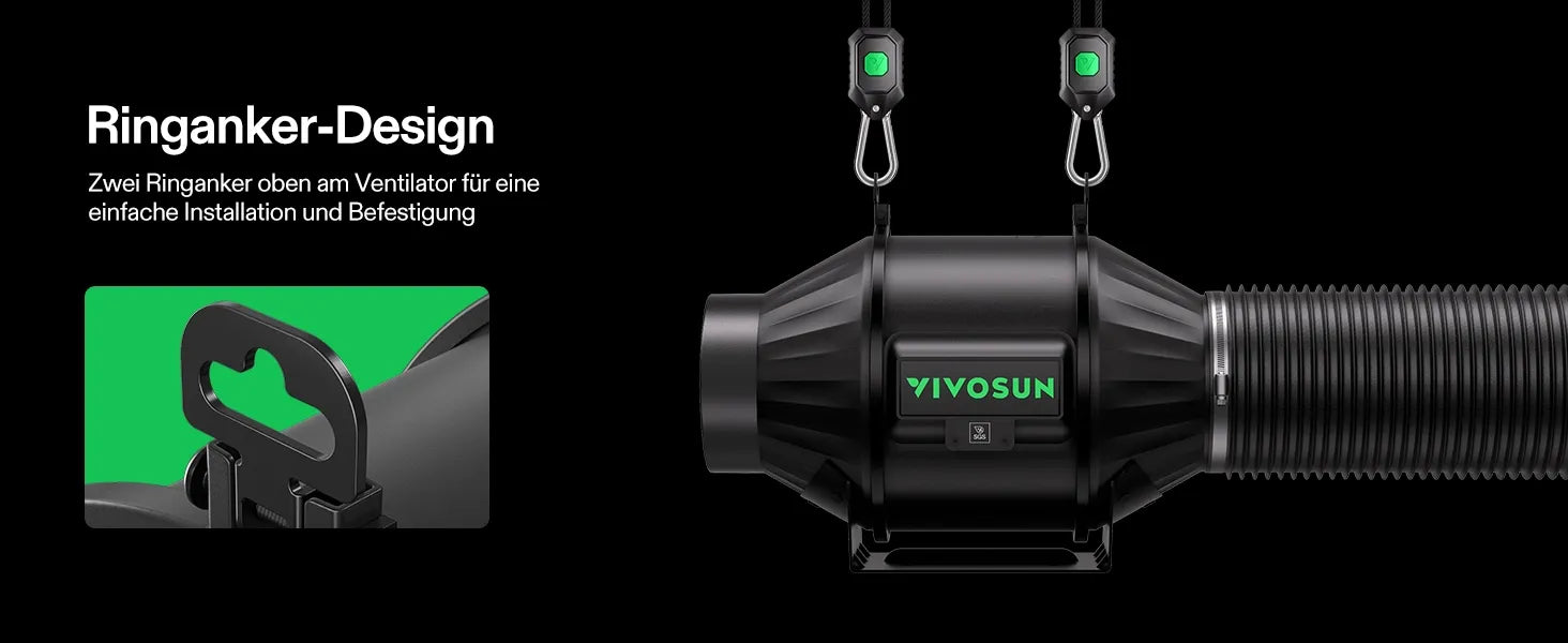 Vivosun AeroLight A100SE 100W LED-Pflanzenlampe mit AeroZesh T4 10 cm Rohrventilator und GrowHub E42A Controller