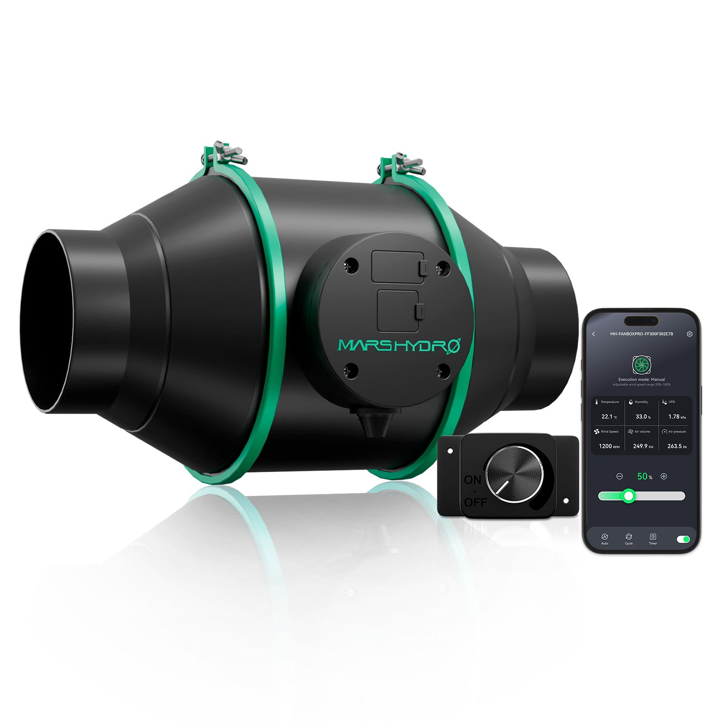 2025 Mars Hydro iFresh 4″ (100 mm) Smart Inline-Kanalventilator