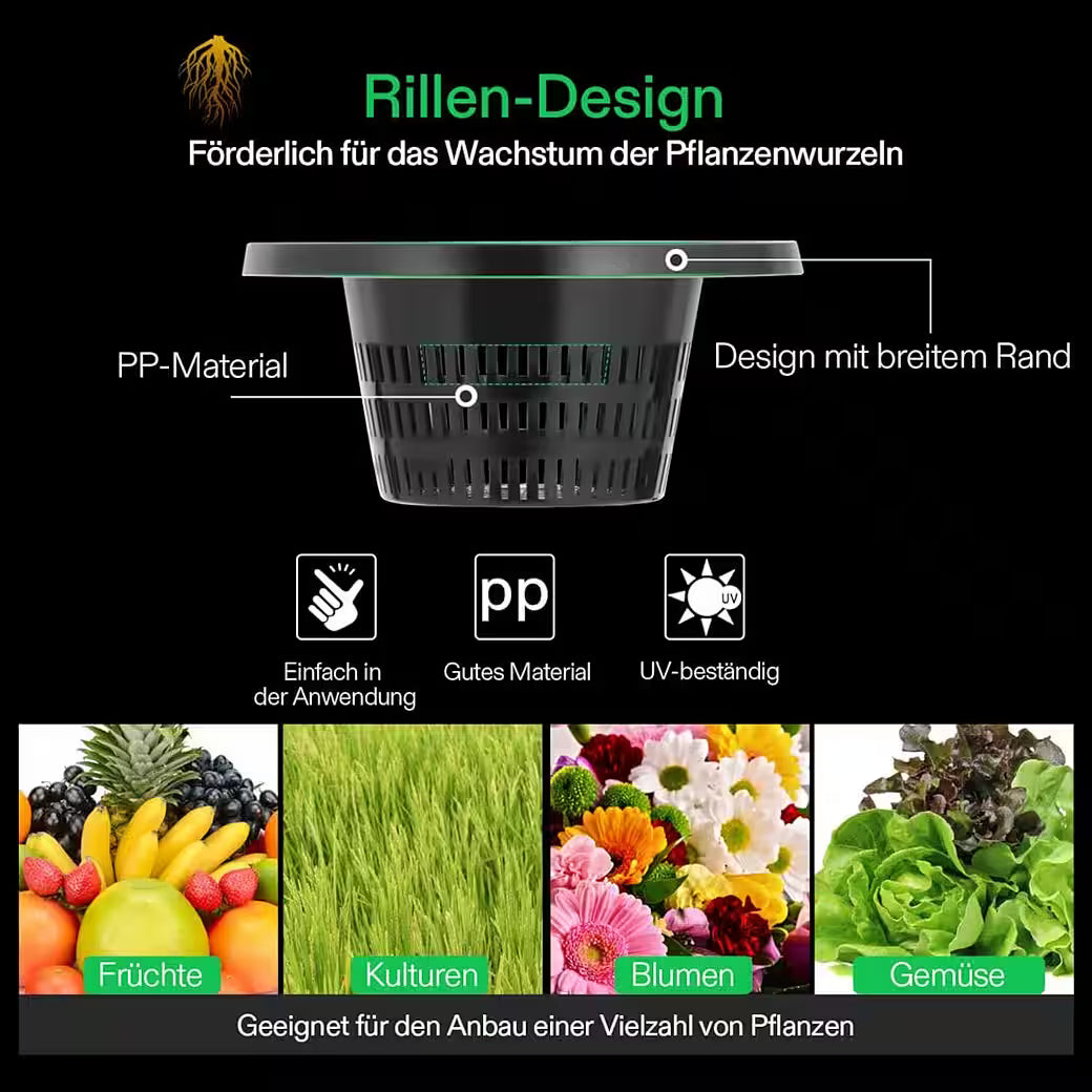 Vivosun 18,9L DWC Hydroponik-System Set (4 Eimer, Schwarz)
