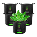 Vivosun 94,6 L Grow Bags, Schwarz, verdickte Vliesstofftöpfe mit Griffen, 5er-Pack