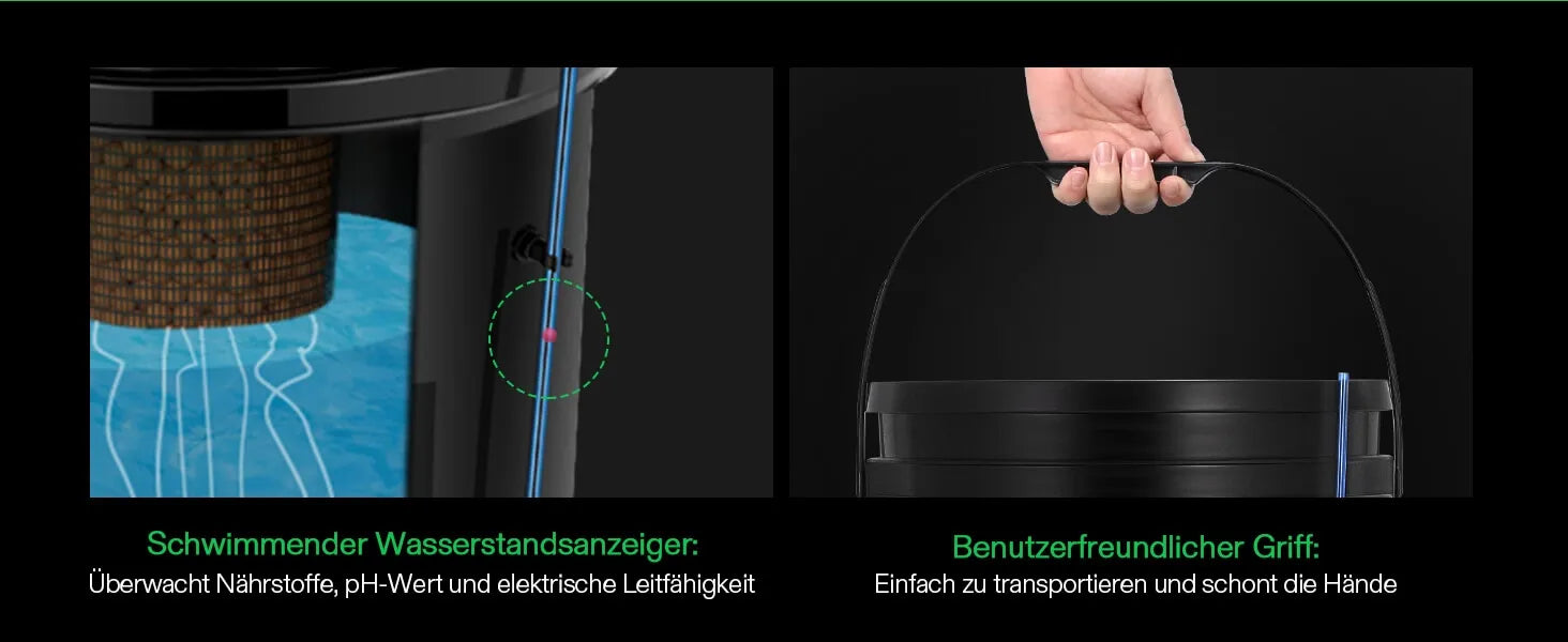 Vivosun 18,9L DWC Hydroponik-System Set (4 Eimer, Schwarz)