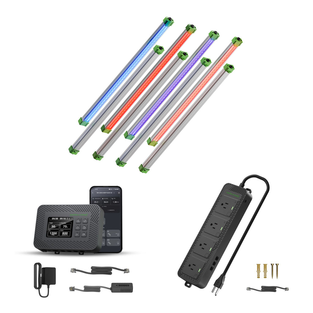 2025 Mars Hydro ADlite UV 30 + IR 15 + Red 30 + Blue 30 Zusätzliche LED-Wachstumslichtleisten im Set mit neuem iControl Smart Controller + iHub 4AC