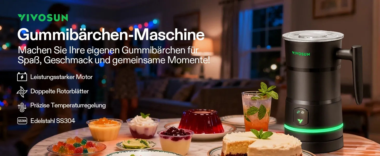 Vivosun Automatische Süßigkeitenmaschine mit Öl-Infusionsmischer & Silikonformen für Party-Treats