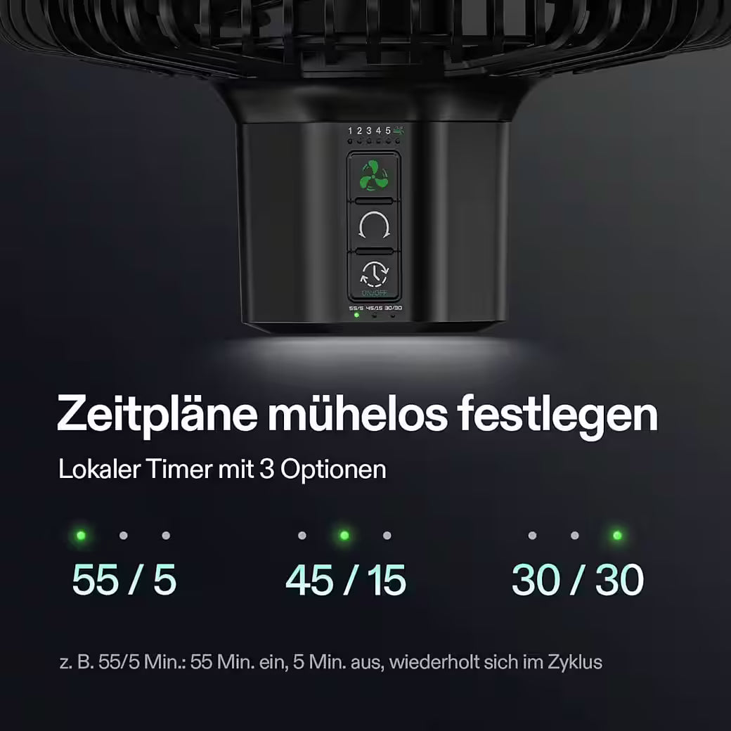 Vivosun AeroWave E6 Gen2 Clip Fan, EC-Motor, mit automatischer Oszillation, Luftzirkulator, Schwarz,2-er Pack
