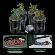 Vivosun 18,9L DWC Hydroponik-System Set (4 Eimer, Schwarz)