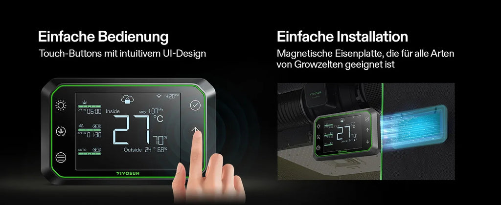 Vivosun AeroLight A100SE 100W LED-Pflanzenlampe mit AeroZesh T4 10 cm Rohrventilator und GrowHub E42A Controller