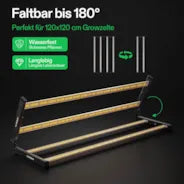 Vivosun VSFL4300 Vollspektrum LED Pflanzenlampe Lichtbalken 430W, faltbares Design mit 6 Dimmoptionen, 120 x 120 cm Abdeckfläche