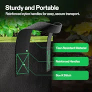 Vivosun 3er-Pack 12L AeroBase Grow Bag, strapazierfähiger Mesh-Gewebe-Pflanzenbehälter mit atmungsaktivem Boden und stabilen Griffen, Schwarz