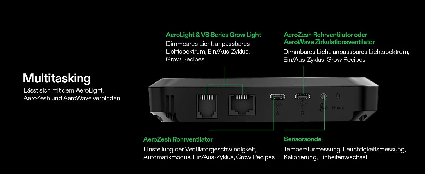 Vivosun AeroLight A100SE 100W LED-Pflanzenlampe mit AeroZesh T4 10 cm Rohrventilator und GrowHub E42A Controller