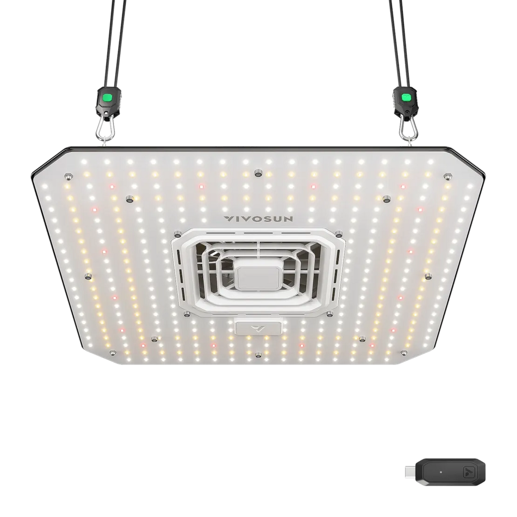 Vivosun AeroLight A100SE Vollspektrum LED Pflanzenlampe 100W, mit Integriertem Zirkulationsventilator & GrowHub E25, Kompatibel mit App, 60 x 60 cm Abdeckfläche