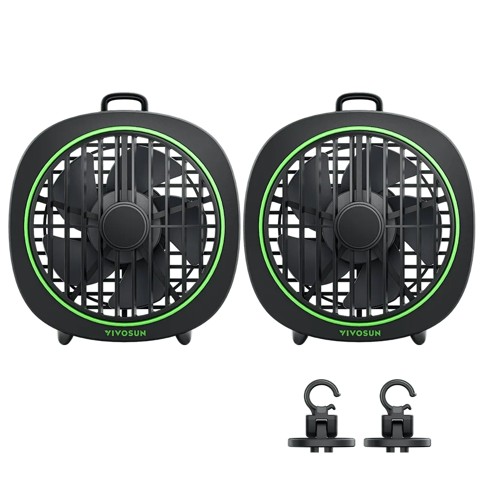 Vivosun AeroWave D4, 10cm Growbox Clip Fan mit abnehmbarem Haken, Schwarz, 2er-Pack