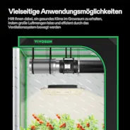 Vivosun R8 Rohrventilator 20 cm, mit variablem Drehzahlregler für die Growbox-Belüftung