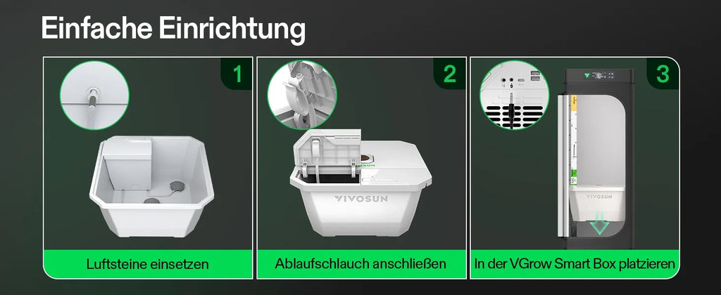 Vivosun VGrow DWC Hydroponisches Anzuchtsystem-Set für die VGrow Smart Grow Box, 15 Liter-Deep-Water-Culture mit Luftsteinen und Rapid Rooters, nicht kompatibel mit E42A