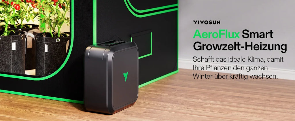 Vivosun AeroFlux Smart Growzelt-Heizung mit VPD-Steuerung, 700W PTC-Heizung mit 5 Leistungsstufen, App-Steuerung, Überhitzungs- & Kippschutz
