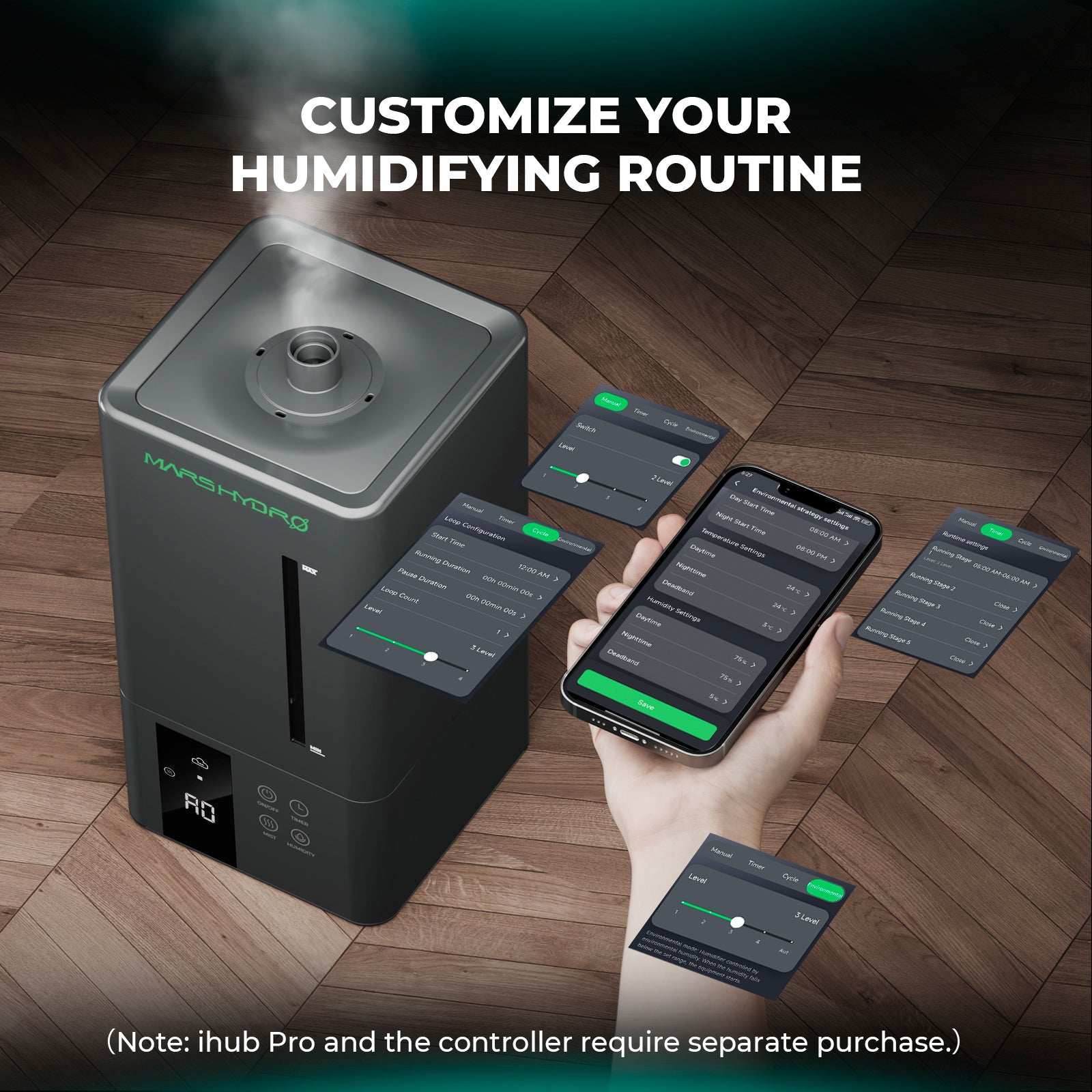 Mars Hydro 6L Indoor Cool Mist Luftbefeuchter für Pflanzen mit RJ12 für Smart Control