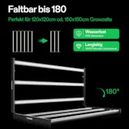 Vivosun VSFL6450 Vollspektrum LED Pflanzenlampe Lichtbalken 645W, faltbares Design mit 6 Dimmoptionen, 150 x 150 cm Abdeckfläche