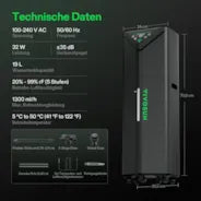 Vivosun AeroStream H19 Smarter Luftbefeuchter 19L mit Temperatur- und Feuchtigkeitssonde, für Growbox