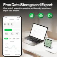 Vivosun AeroLab THB1S Bluetooth Hygrometer Thermometer, mit externer Sensorsonde inkl.