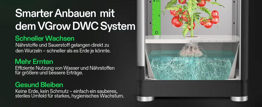Vivosun VGrow DWC Hydroponisches Anzuchtsystem-Set für die VGrow Smart Grow Box, 15 Liter-Deep-Water-Culture mit Luftsteinen und Rapid Rooters, nicht kompatibel mit E42A