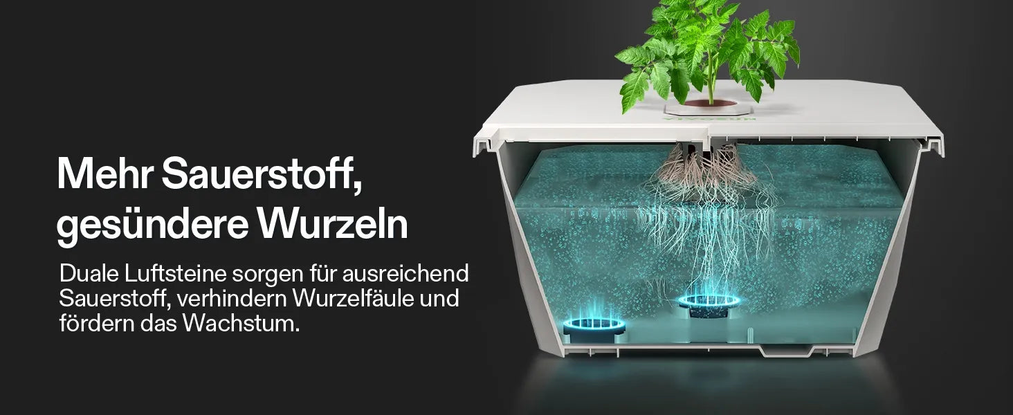 Vivosun VGrow DWC Hydroponisches Anzuchtsystem-Set für die VGrow Smart Grow Box, 15 Liter-Deep-Water-Culture mit Luftsteinen und Rapid Rooters, nicht kompatibel mit E42A