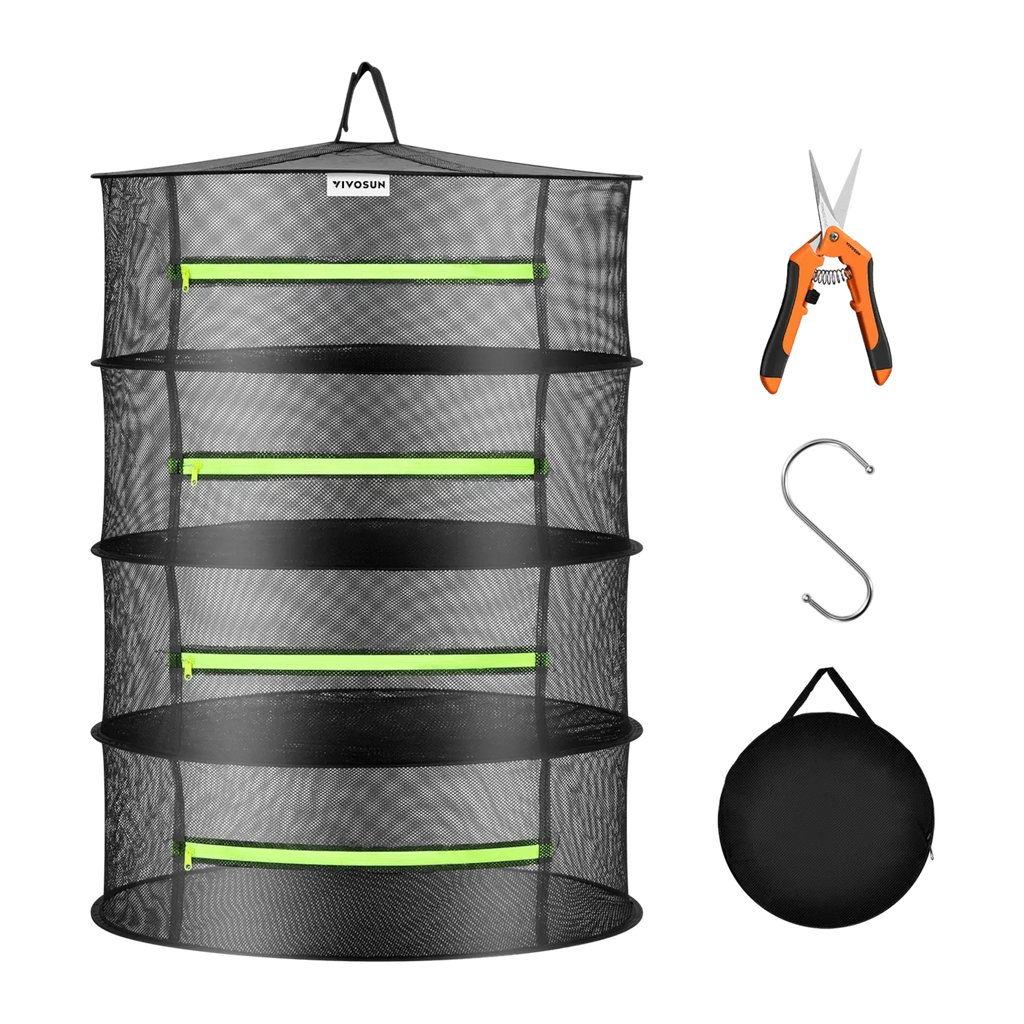 Vivosun 4-lagiger Netz-Trockenständer mit hängendem Design, 0,6 m