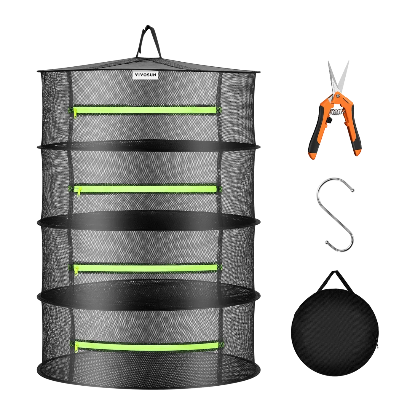 Vivosun 4-lagiger Netz-Trockenständer mit hängendem Design, 0,6 m