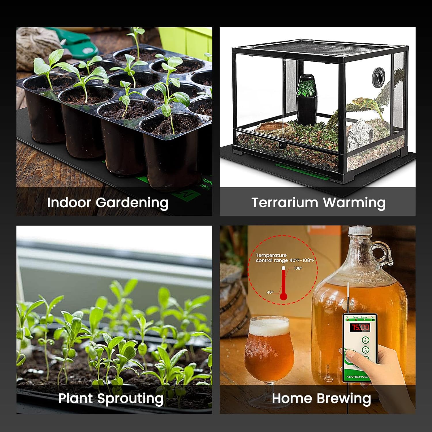 Mars Hydro 122 x 52 cm Setzling-Heizmatte, digitales Thermostat-Kombigerät