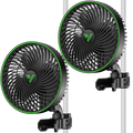 Vivosun AeroWave E6 Gen2 Clip Fan, EC-Motor, mit automatischer Oszillation, Luftzirkulator für die Growbox, Schwarz,2-er Pack