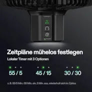 Vivosun AeroWave E6 Gen2 Clip Fan, EC-Motor, mit automatischer Oszillation, Luftzirkulator für die Growbox, Schwarz