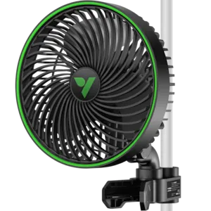 Vivosun AeroWave E6 Gen2 Clip Fan, EC-Motor, mit automatischer Oszillation, Luftzirkulator für die Growbox, Schwarz