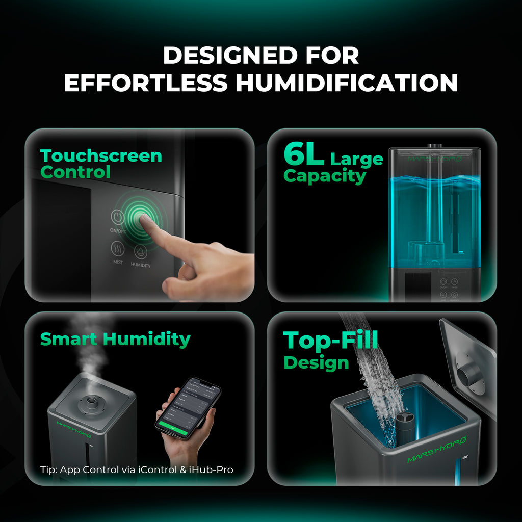 Mars Hydro 6L Indoor Cool Mist Luftbefeuchter für Pflanzen mit RJ12 für Smart Control