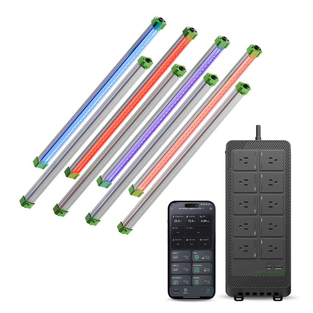 2025 Mars Hydro ADlite UV 30 + IR 15 + Red 30 + Blue 30 Zusätzliche LED-Wachstumslichtleisten im Set mit iHub Pro