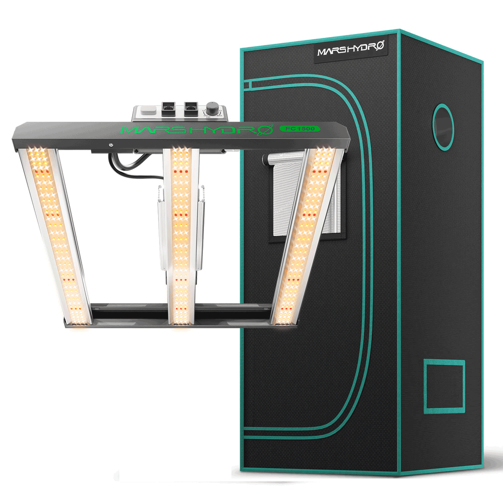 Mars Hydro FC 1500-EVO Samsung LM301H EVO 150 W LED-Wachstumslichter + 70 x 70 x 160 cm Wachstumszelt-Kits für 1–3 Pflanzen
