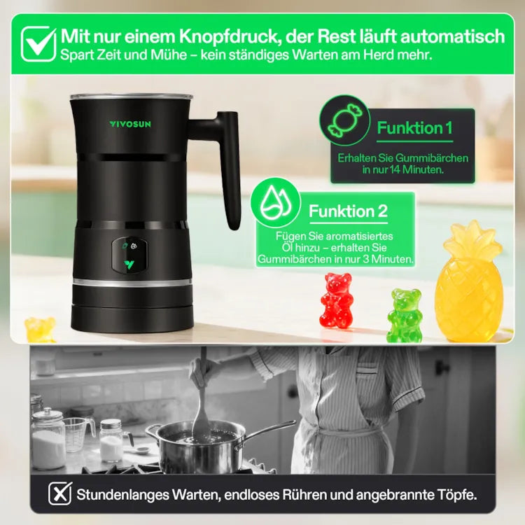 Vivosun Automatische Süßigkeitenmaschine mit Öl-Infusionsmischer & Silikonformen für Party-Treats