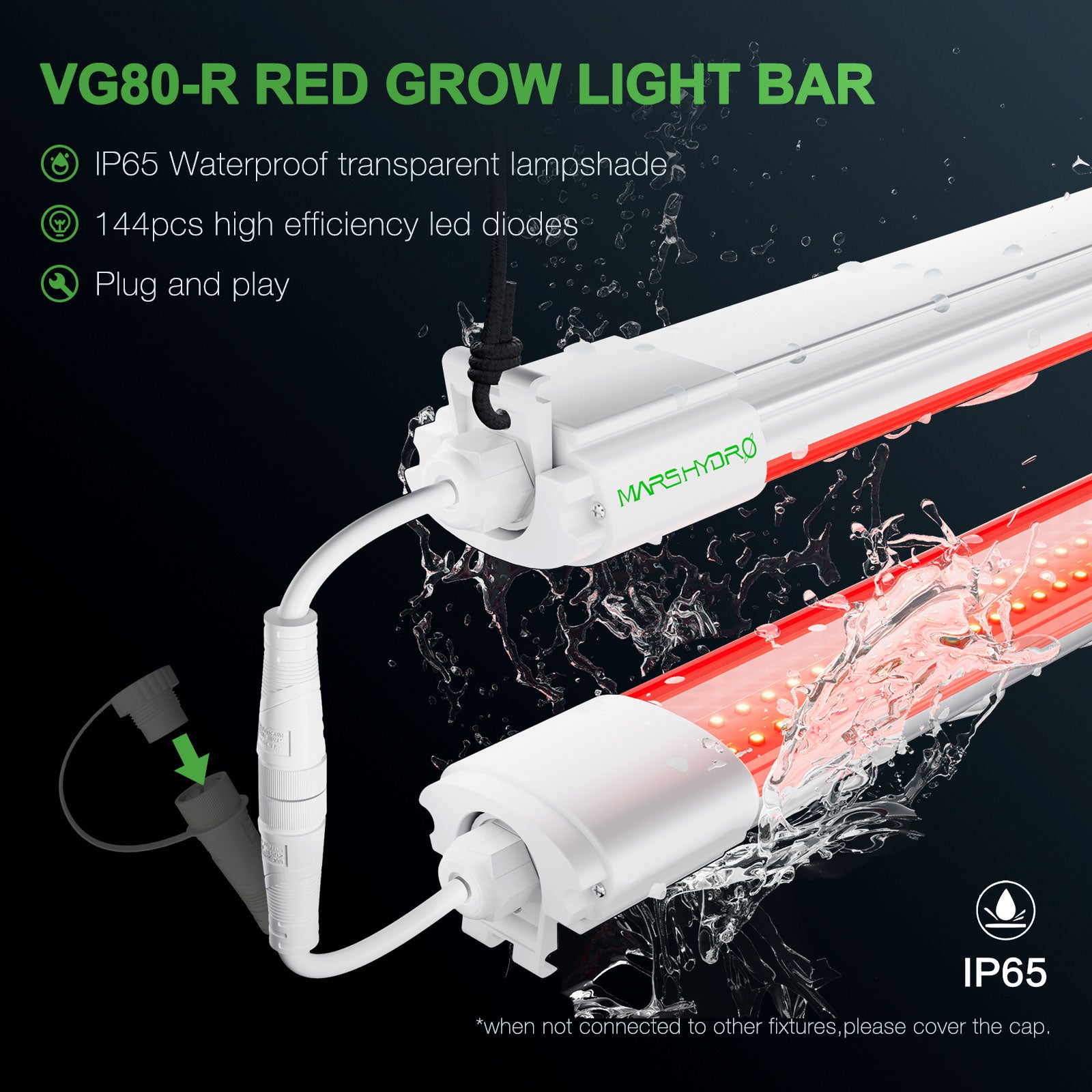 Mars Hydro VG80 Rotes LED-Pflanzenlicht für den Innenbereich Zusatzspektrum 650-665nm Erweitertes Spektrum