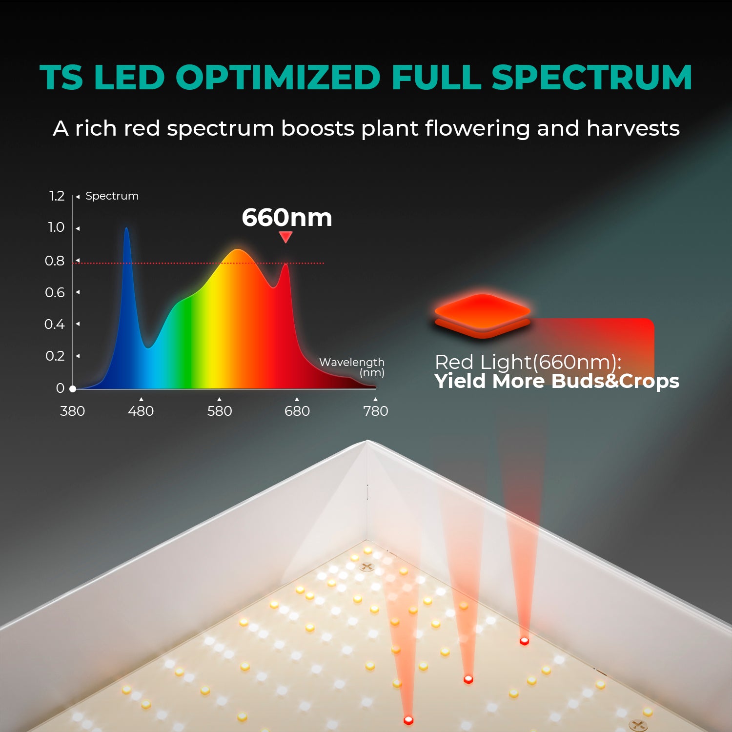 Mars Hydro TS 3000 LED Grow Lampe-420W Vollspektrum für große Flächen