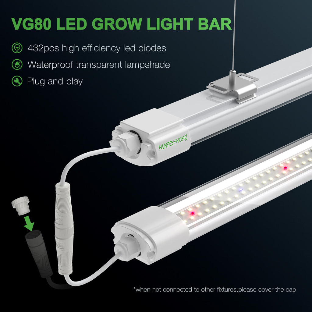 💧Wasserdicht💧 Mars Hydro VG80 80W 120cm LED T5 Pflanzenlampe für den Innenbereich für Wachstum und Keimlinge – SET MIT 5 STÜCK