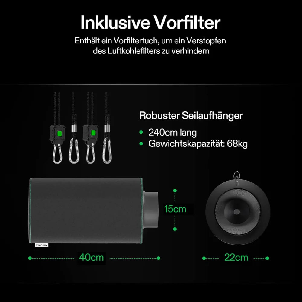 Smart Growbox Komplettset GIY-SGS-55 150 x 150 x 200 cm,  für 6 Pflanzen, mit WiFi E42A Controller, 3 x 200W AeroLight Wing SE LED Pflanzenlampe und 15 cm AeroZesh G6 Abluftset