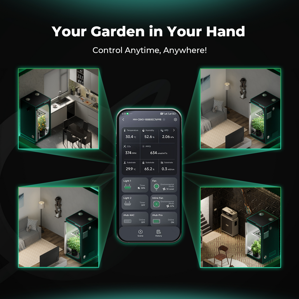 2025 Neuer Mars Hydro iHub Pro: Intelligenter All-in-One-Grow-Room-Hub mit 10 Ausgängen | WLAN-Umgebungssteuerung für Licht, Temperatur, Luftfeuchtigkeit und VPD