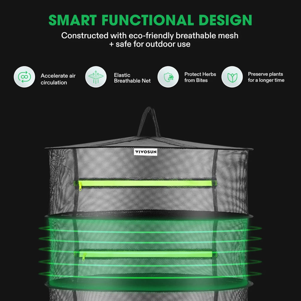 Vivosun 6-lagiger Netz-Trockenständer mit hängendem Design, 0,6 m