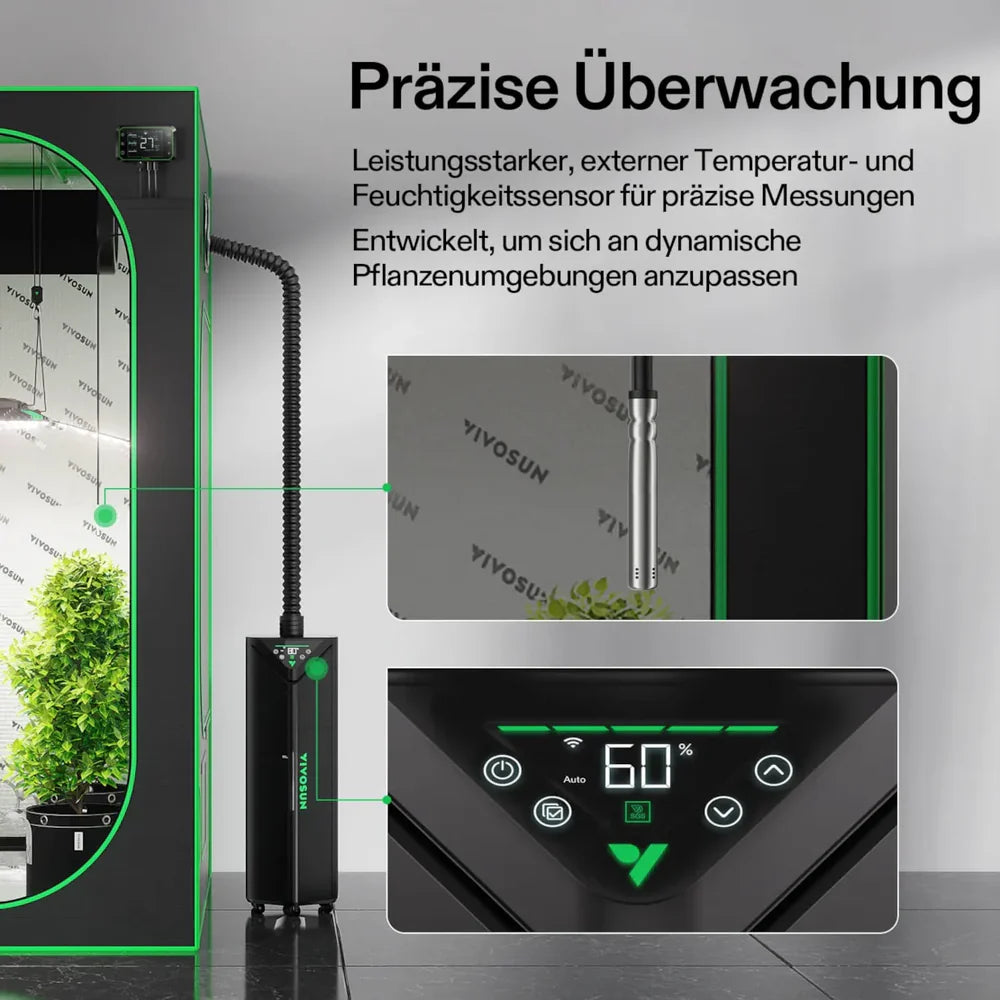 Vivosun AeroStream H19 Smarter Luftbefeuchter 19L mit Temperatur- und Feuchtigkeitssonde, für Growbox