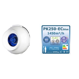 Prima Klima Prima Klima EC Ventilator Blue 1450m³/h 250mm Pa 750 RJEC