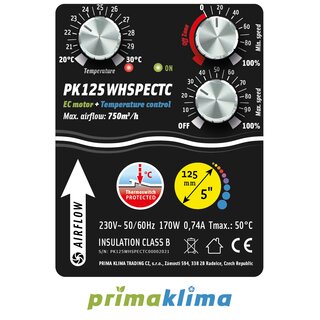 Prima Klima EC Whisperblower Temp. Controlled 800m³/h 125mm