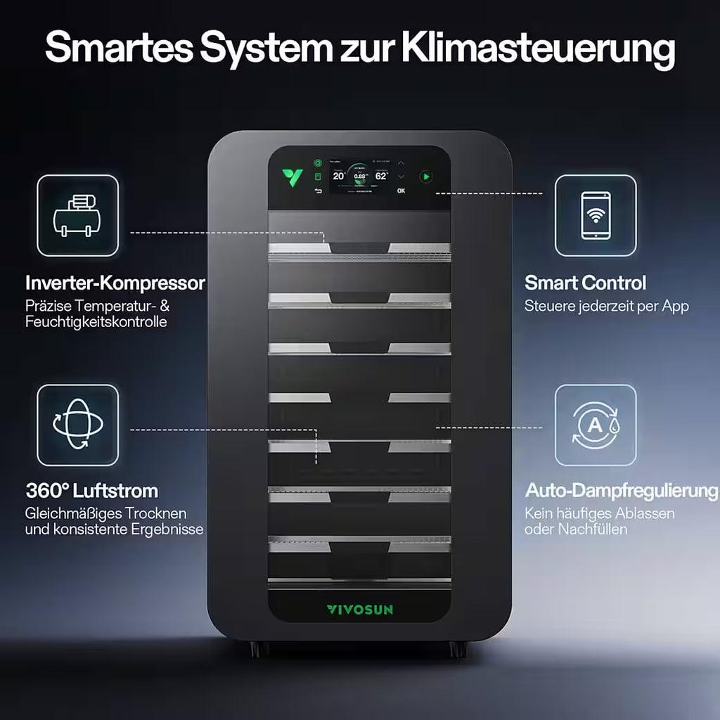 Vivosun Smarte Post-Harvest Box, Trocknungsmaschine mit Temperatur- und Feuchtigkeitskontrollsystem