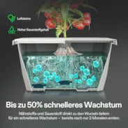 Vivosun VGrow DWC Hydroponisches Anzuchtsystem-Set für die VGrow Smart Grow Box, 15 Liter-Deep-Water-Culture mit Luftsteinen und Rapid Rooters, nicht kompatibel mit E42A